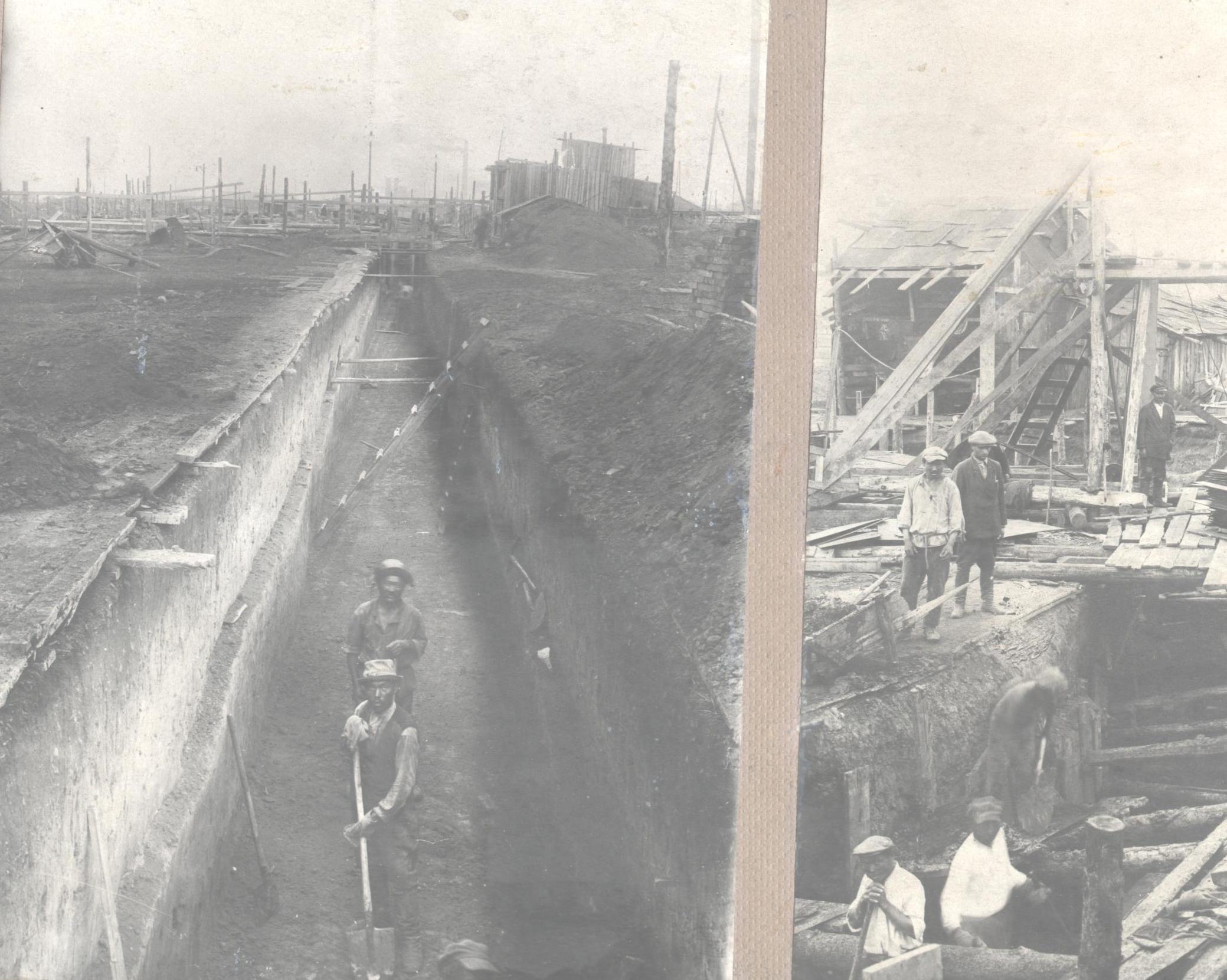Земляные работы. Кемеровский азотно-туковый завод, 1935 год